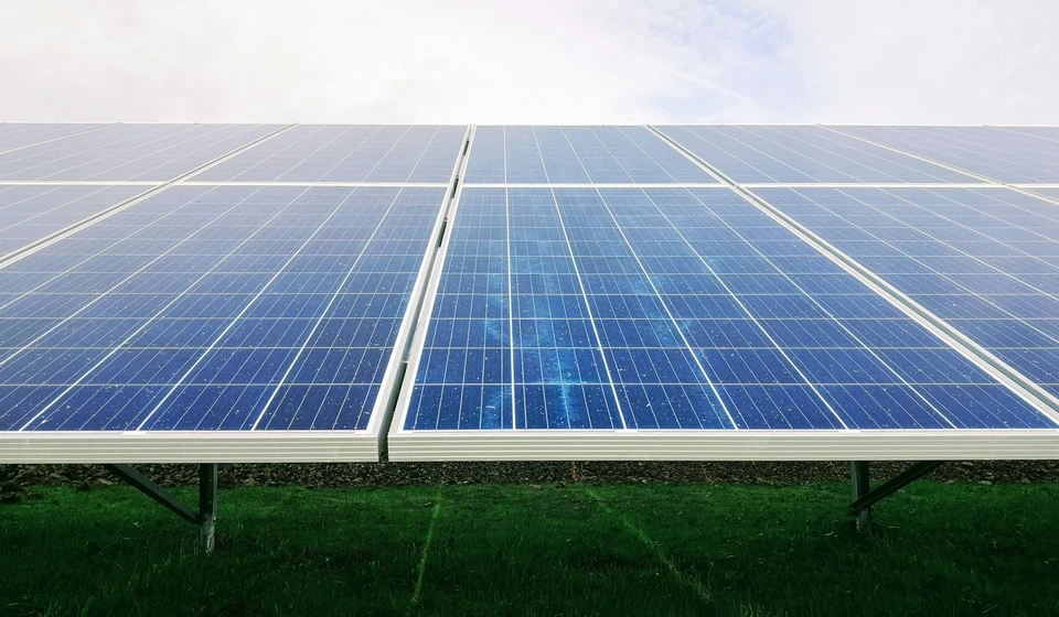 Solar Panels on green grass