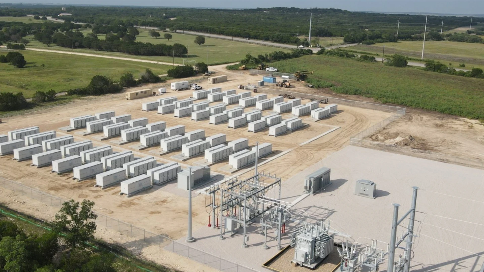 Arial photo of battery energy storage system