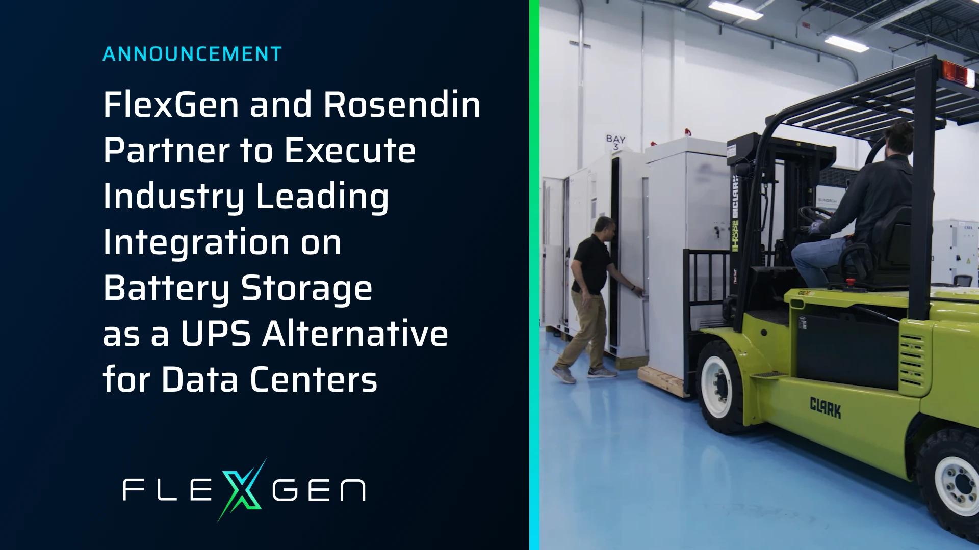 Graphic with text and image of forklift in lab