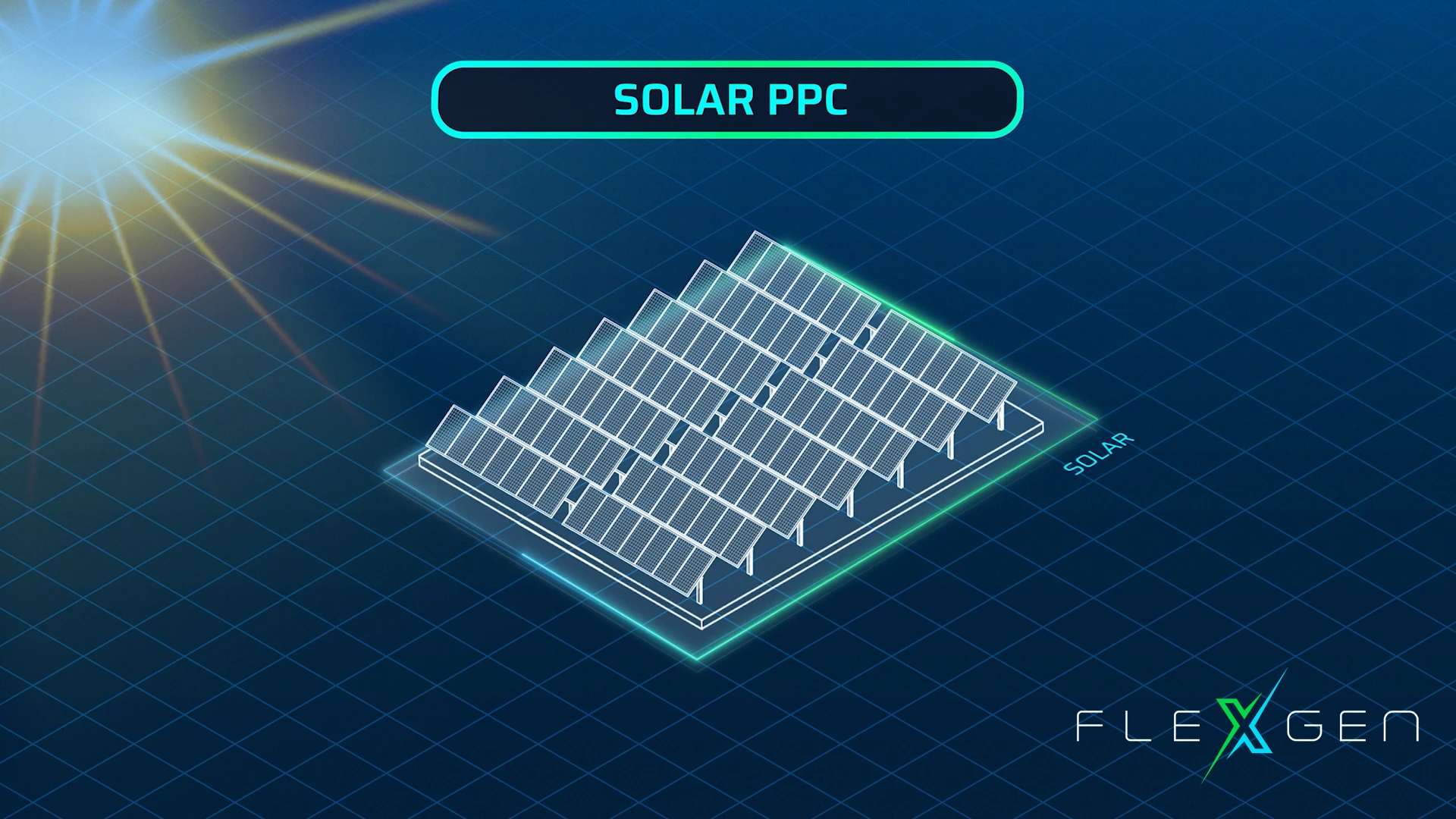 Rendering of solar energy assets in field