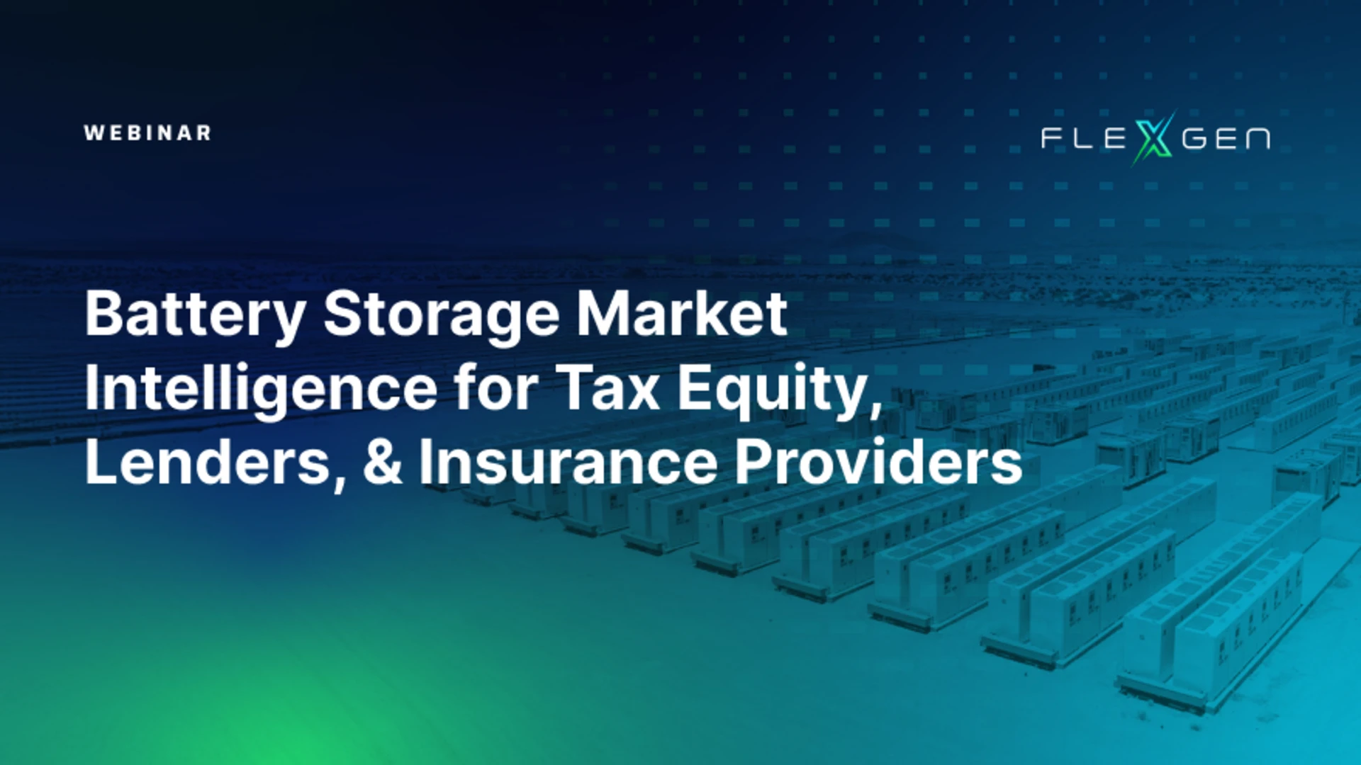Webinar graphic with battery storage site