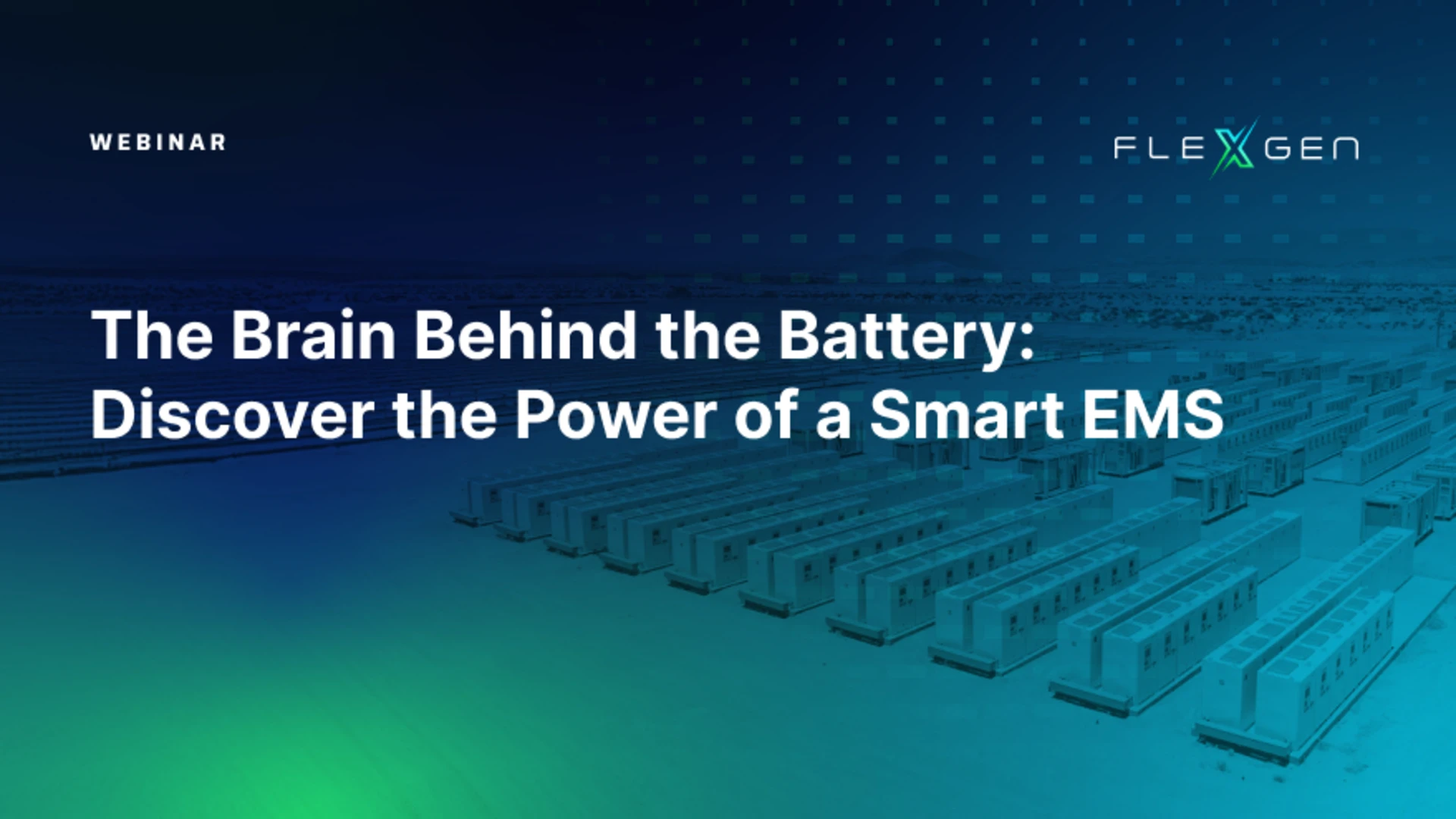 Webinar graphic with battery storage site