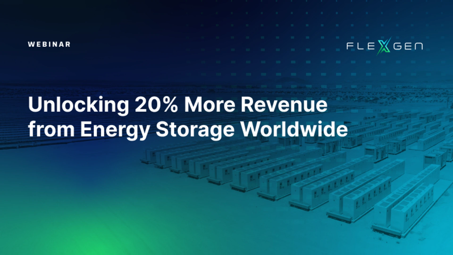 Webinar graphic with battery storage site