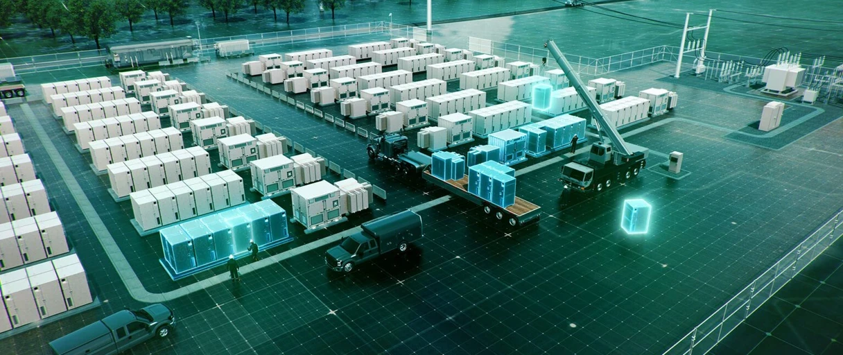 Conceptual rendering of battery energy storage system commissioning